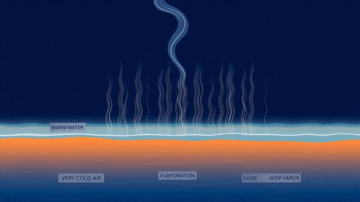 Steam fog formation diagram